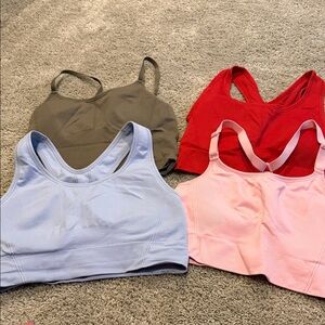 all in motion Seamless Sports Bra Set — Red, Pink, Light Blue, Olive